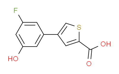 CAS No. 1261936-09-7, 4-(3-fluoro-5-hydroxyphenyl)thiophene-2-carboxylic acid