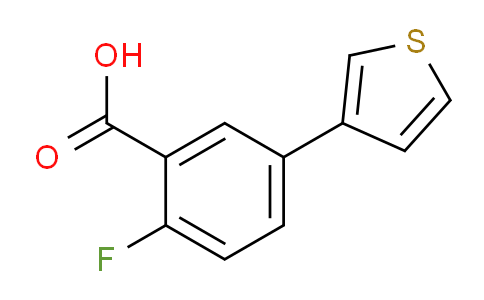 CAS No. 1261993-00-3, 2-fluoro-5-(thiophen-3-yl)benzoic acid