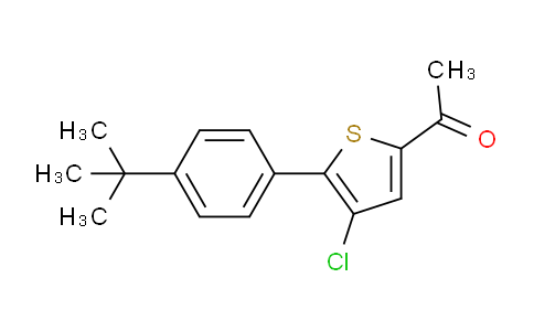 CAS No. 1309597-88-3, 1-(5-(4-(tert-butyl)phenyl)-4-chlorothiophen-2-yl)ethan-1-one