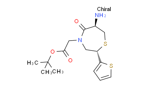 CAS No. 112968-38-4, tert-butyl 2-((2S,6R)-6-amino-5-oxo-2-(thiophen-2-yl)-1,4-thiazepan-4-yl)acetate