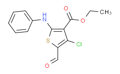 CAS No. 78267-24-0, Ethyl 4-chloro-5-formyl-2-(phenylamino)thiophene-3-carboxylate
