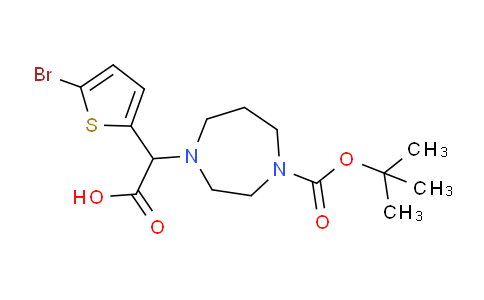CAS No. 834884-89-8, 2-(5-Bromothiophen-2-yl)-2-(4-(tert-butoxycarbonyl)-1,4-diazepan-1-yl)acetic acid