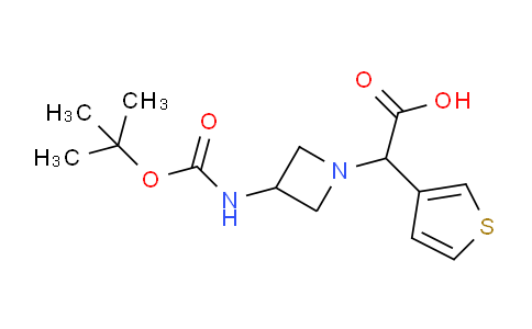 CAS No. 885276-08-4, 2-(3-((tert-Butoxycarbonyl)amino)azetidin-1-yl)-2-(thiophen-3-yl)acetic acid