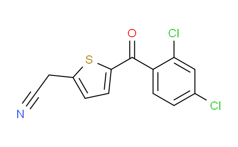 CAS No. 339014-61-8, 2-(5-(2,4-Dichlorobenzoyl)thiophen-2-yl)acetonitrile
