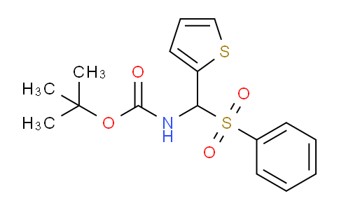 CAS No. 479423-34-2, tert-Butyl ((phenylsulfonyl)(thiophen-2-yl)methyl)carbamate