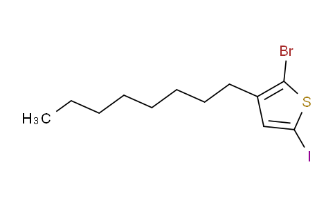 CAS No. 1085181-82-3, 2-Bromo-5-iodo-3-n-octylthiophene (stabilized with Copper chip)