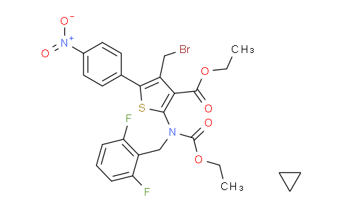 CAS No. 308831-95-0, Ethyl 4-(bromomethyl)-2-((2,6-difluorobenzyl)(ethoxycarbonyl)amino)-5-(4-nitrophenyl)thiophene-3-carboxylate