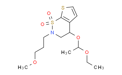 CAS No. 165116-92-7, 4-(1-ethoxyethoxy)-2-(3-methoxypropyl)-3,4-dihydro-2H-thieno[3,2-e][1,2]thiazine 1,1-dioxide