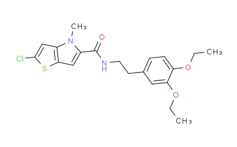 CAS No. 902523-58-4, 2-Chloro-N-[2-(3,4-diethoxy phenyl)ethyl]-4-methylthieno [3,2-b]pyrrole-5-carboxamide