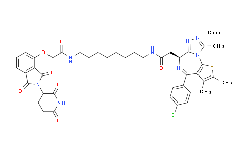 MC787624 | 1950634-92-0 | 2-((S)-4-(4-Chlorophenyl)-2,3,9-trimethyl-6H-thieno[3,2- f][1,2,4]triazolo[4,3-a][1,4]diazepin-6-yl)-N-(8-(2-((2-(2,6- dioxopiperidin-3-yl)-1,3-dioxoisoindolin-4- yl)oxy)acetamido)octyl)acetamide