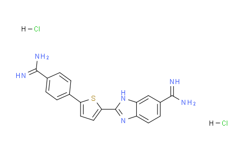 CAS No. 790241-43-9, 2-(5-(4-Carbamimidoylphenyl)thiophen-2-yl)-1H-benzo[d]imidazole-6-carboximidamide dihydrochloride