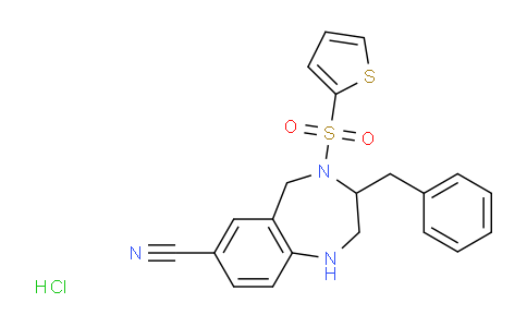 CAS No. 283596-96-3, 3-Benzyl-4-(thiophen-2-ylsulfonyl)-2,3,4,5-tetrahydro-1H-benzo[e][1,4]diazepine-7-carbonitrile hydrochloride