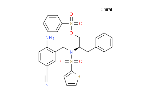 CAS No. 530145-64-3, (R)-2-(N-(2-Amino-5-cyanobenzyl)thiophene-2-sulfonamido)-3-phenylpropyl benzenesulfonate
