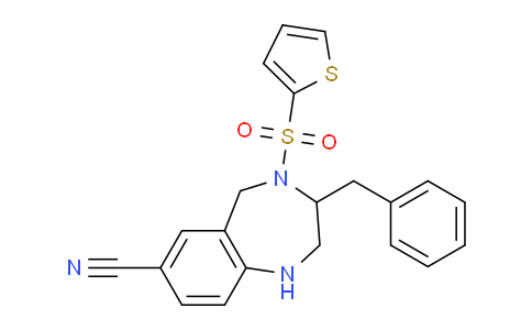 CAS No. 283596-99-6, 3-Benzyl-4-(thiophen-2-ylsulfonyl)-2,3,4,5-tetrahydro-1H-benzo[e][1,4]diazepine-7-carbonitrile