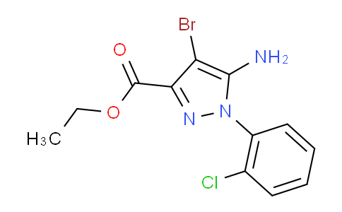 CAS No. 1269292-74-1, 5-Amino-4-bromo-1-(2-chloro-phenyl)-1H-pyrazole-3-carboxylic acid ethyl ester