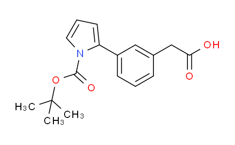 CAS No. 672309-90-9, 2-[3-[1-[(2-Methylpropan-2-yl)oxycarbonyl]pyrrol-2-yl]phenyl]acetic acid