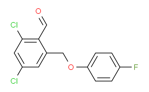 CAS No. 886362-88-5, 2,4-Dichloro-6-(4-fluoro-phenoxymethyl)-benzaldehyde