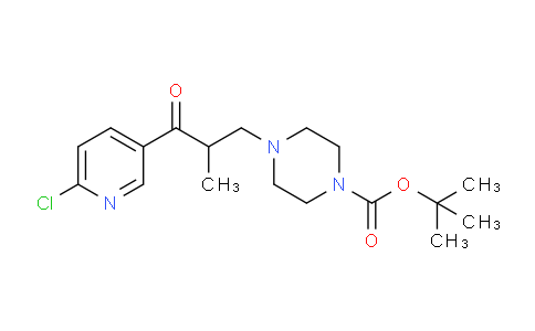 CAS No. 886365-66-8, 1-(6-Chloro-pyridin-3-yl)-2-methyl-3-(4-Boc-piperazin-1-yl)-propan-1-one