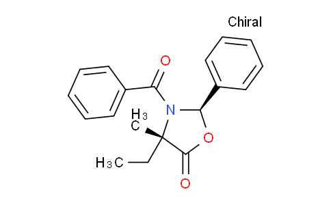 CAS No. 1217638-80-6, (2R,4S)-3-benzoyl-4-ethyl-4-methyl-2-phenyloxazolidin-5-one
