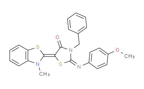 CAS No. 562825-00-7, (2E,5E)-3-benzyl-2-(4-methoxyphenylimino)-5-(3-methylbenzo[d]thiazol-2(3H)-ylidene)thiazolidin-4-one