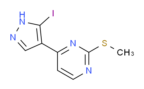 CAS No. 1111637-86-5, 4-(5-Iodo-1H-pyrazol-4-yl)-2-(methylthio)pyrimidine