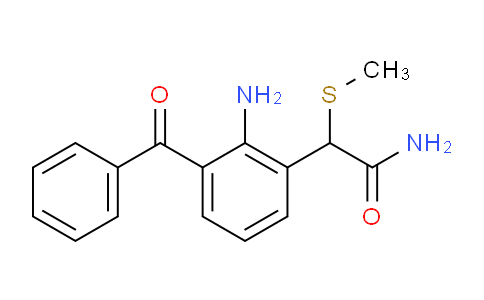 CAS No. 78281-61-5, 2-Amino-3-benzoyl-alpha-(methylthio)benzeneacetamide