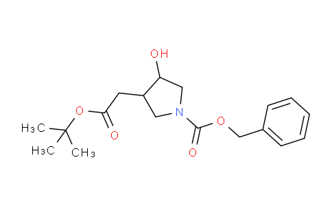 CAS No. 169750-71-4, Benzyl 3-((tert-butoxycarbonyl)methyl)-4-hydroxypyrrolidine-1-carboxylate