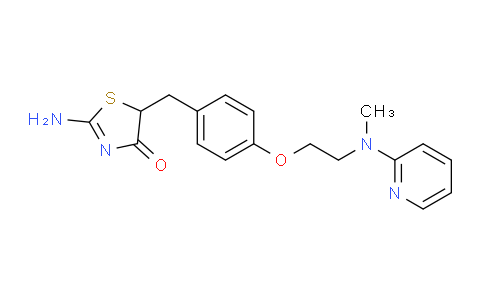 CAS No. 329249-53-8, 2-Amino-5-[[4-[2-(methyl-2-pyridinylamino)ethoxy]phenyl]methyl]-4(5H)-thiazolone