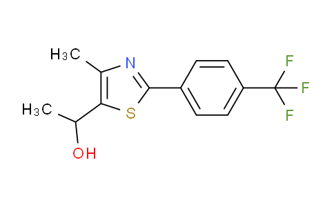 CAS No. 438577-62-9, 1-(4-methyl-2-(4-(trifluoromethyl)phenyl)thiazol-5-yl)ethanol