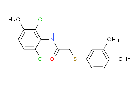 CAS No. 5522-92-9, N-(2,6-dichloro-3-methyl-phenyl)-2-(3,4-dimethylphenyl)sulfanyl-acetamide