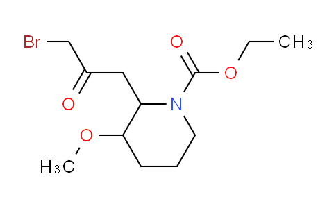 CAS No. 100524-99-0, Ethyl 2-(3-bromo-2-oxopropyl)-3-methoxypiperidine-1-carboxylate