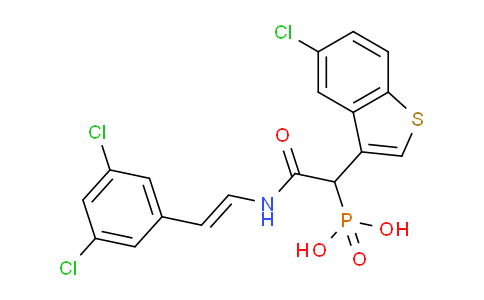 CAS No. 1020540-31-1, [1-(5-chloro-1-benzothiophen-3-yl)-2-[2-(3,5-dichlorophenyl)ethenylamino]-2-oxoethyl]phosphonic acid