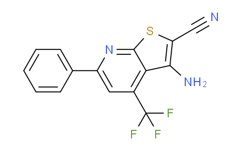 CAS No. 104960-55-6, 3-amino-6-phenyl-4-(trifluoromethyl)-2-thieno[2,3-b]pyridinecarbonitrile
