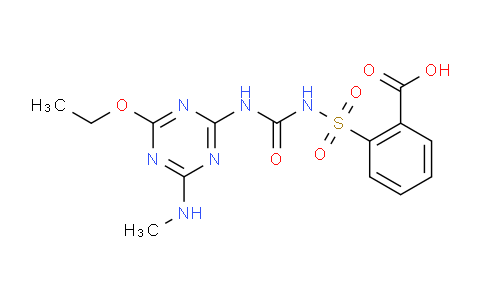 CAS No. 111353-84-5, 2-[[[[4-ethoxy-6-(methylamino)-1,3,5-triazin-2-yl]amino]-oxomethyl]sulfamoyl]benzoic acid