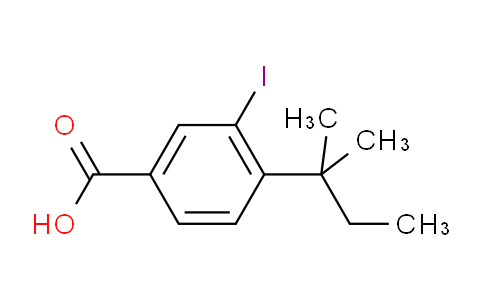 CAS No. 1131588-21-0, 3-iodo-4-(2-methylbutan-2-yl)benzoic acid