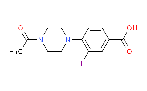 CAS No. 1131614-95-3, 4-(4-acetyl-1-piperazinyl)-3-iodobenzoic acid