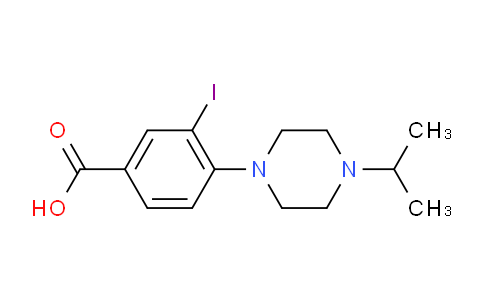 CAS No. 1131614-97-5, 3-Iodo-4-(4-propan-2-ylpiperazin-1-yl)benzoic acid