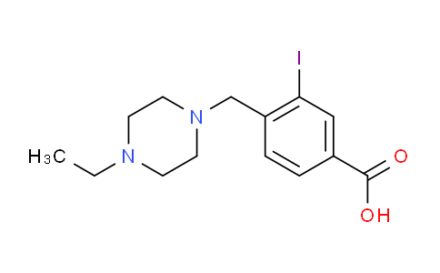 CAS No. 1131614-98-6, 4-((4-Ethylpiperazin-1-yl)Methyl)-3-iodobenzoic acid