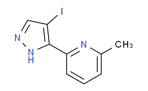 CAS No. 1184917-36-9, 2-(4-iodo-1H-pyrazol-5-yl)-6-methylpyridine