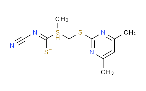 CAS No. 120958-21-6, [(4,6-Dimethylpyrimidin-2-ylthio)methyl] methylcyanocarbonimidodithioate