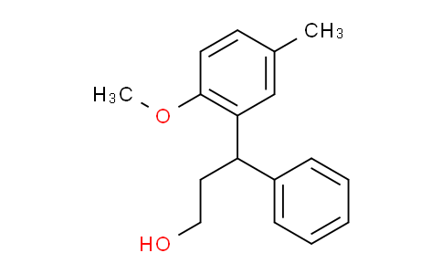 CAS No. 124937-73-1, 3-(2-methoxy-5-methylphenyl)-3-phenyl-1-propanol