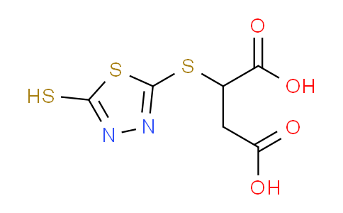 CAS No. 125605-97-2, 2-((5-Mercapto-1,3,4-thiadiazol-2-yl)thio)succinic acid