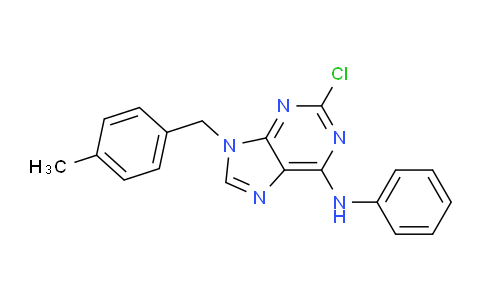 CAS No. 125802-42-8, 2-Chloro-9-[(4-methylphenyl)methyl]-N-phenyl-6-purinamine
