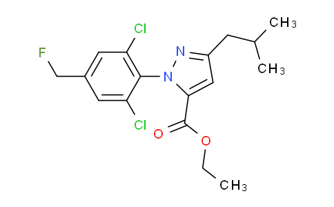 CAS No. 126100-06-9, Ethyl 2-[2,6-dichloro-4-(fluoromethyl)phenyl]-5-(2-methylpropyl)pyrazole-3-carboxylate