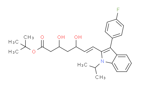 CAS No. 129332-29-2, 7-[3-(4-fluorophenyl)-1-propan-2-yl-2-indolyl]-3,5-dihydroxy-6-heptenoic acid tert-butyl ester