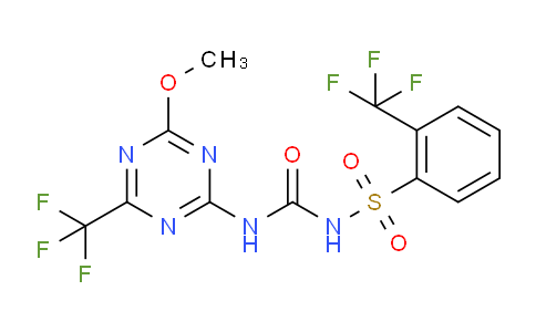 CAS No. 142469-14-5, N-((4-Methoxy-6-(trifluoromethyl)-1,3,5-triazin-2-yl)carbamoyl)-2-(trifluoromethyl)benzenesulfonamide