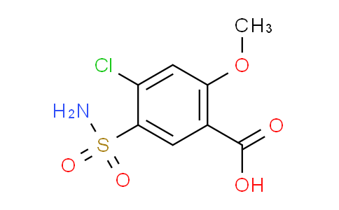 CAS No. 14293-50-6, 4-Chloro-2-methoxy-5-sulfamoylbenzoic acid