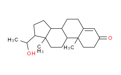 CAS No. 145-15-3, 17-(1-hydroxyethyl)-10,13-dimethyl-1,2,6,7,8,9,11,12,14,15,16,17-dodecahydrocyclopenta[a]phenanthren-3-one