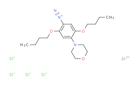 CAS No. 14726-58-0, zinc 2,5-dibutoxy-4-(4-morpholinyl)benzenediazonium tetrachloride
