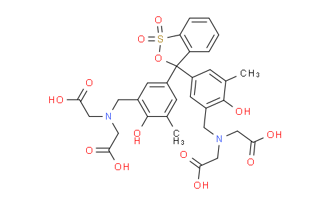 CAS No. 1611-35-4, 2-[[5-[3-[3-[[bis(carboxymethyl)amino]methyl]-4-hydroxy-5-methylphenyl]-1,1-dioxo-2,1$l^{6}-benzoxathiol-3-yl]-2-hydroxy-3-methylphenyl]methyl-(carboxymethyl)amino]acetic acid